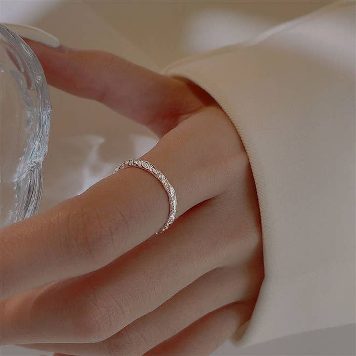 Twist Slim Thin Stacking Band Ring in 925 Sterling Silver for wholesale by Perimade & Co. LLC