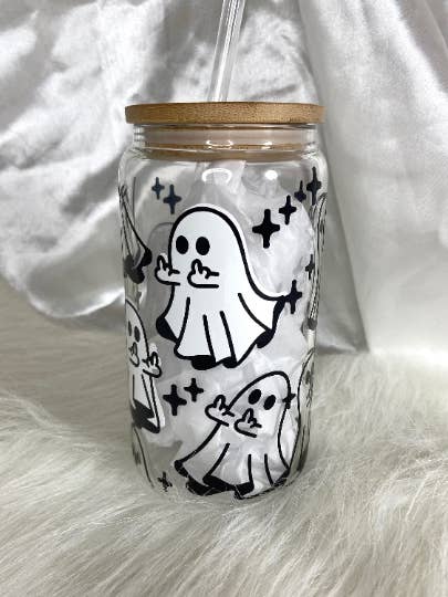 Middle Finger Ghost Beer Can | Halloween for wholesale by KraftzbyKenzie