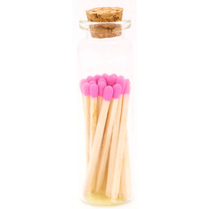 2in Magenta Pink Decorative Matches In Jar with striker for wholesale by River Birch Candles
