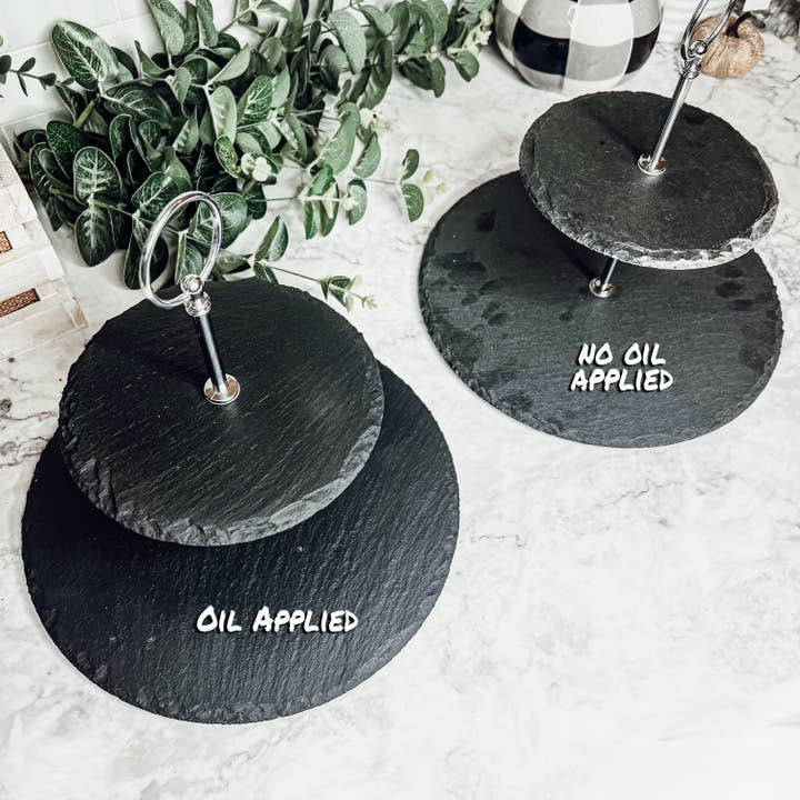 Gia Roma – wholesale Serving tray – Slate Tiered Trays with Handle, Natural Stoneware Handmade