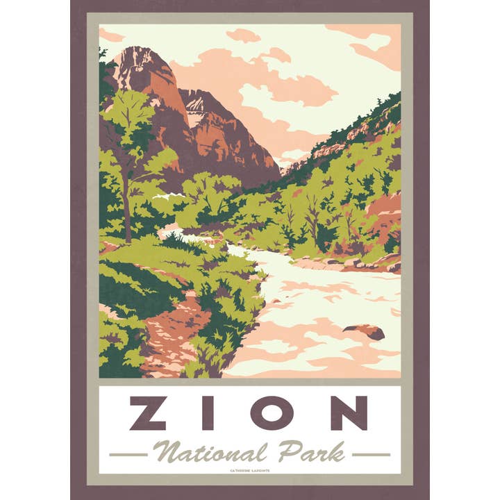Zion National Park | Retro Utah Postcard Gift for wholesale by Lionheart Graphics