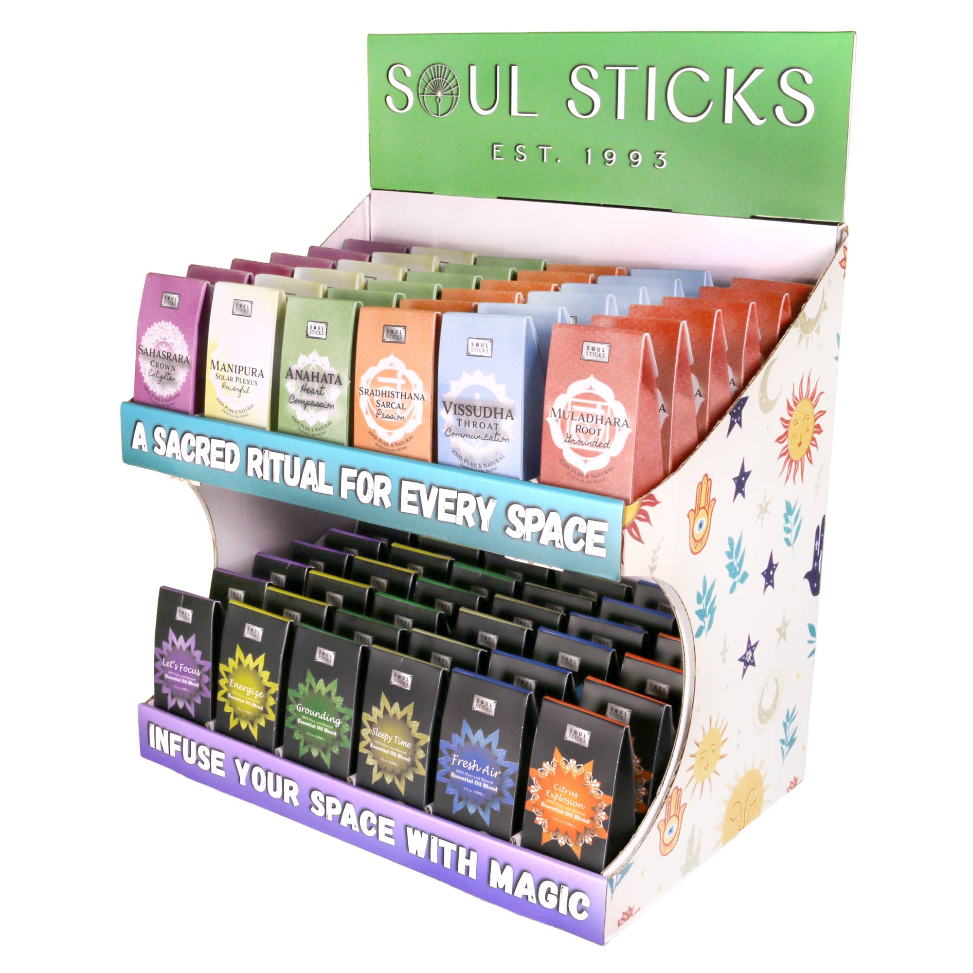 Designs by Deekay Inc. - Vendita all'ingrosso Espositore per rivenditori - Unità Espositiva da Banco per Oli Essenziali (CDU)0