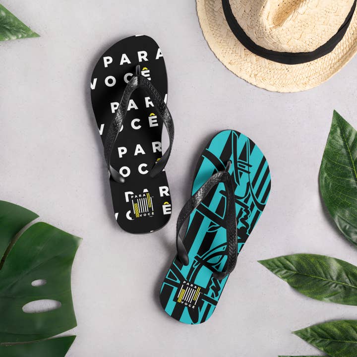 2882Sport™ Black & Cadet Para Você Flip-Flops for wholesale by 2882Brand™
