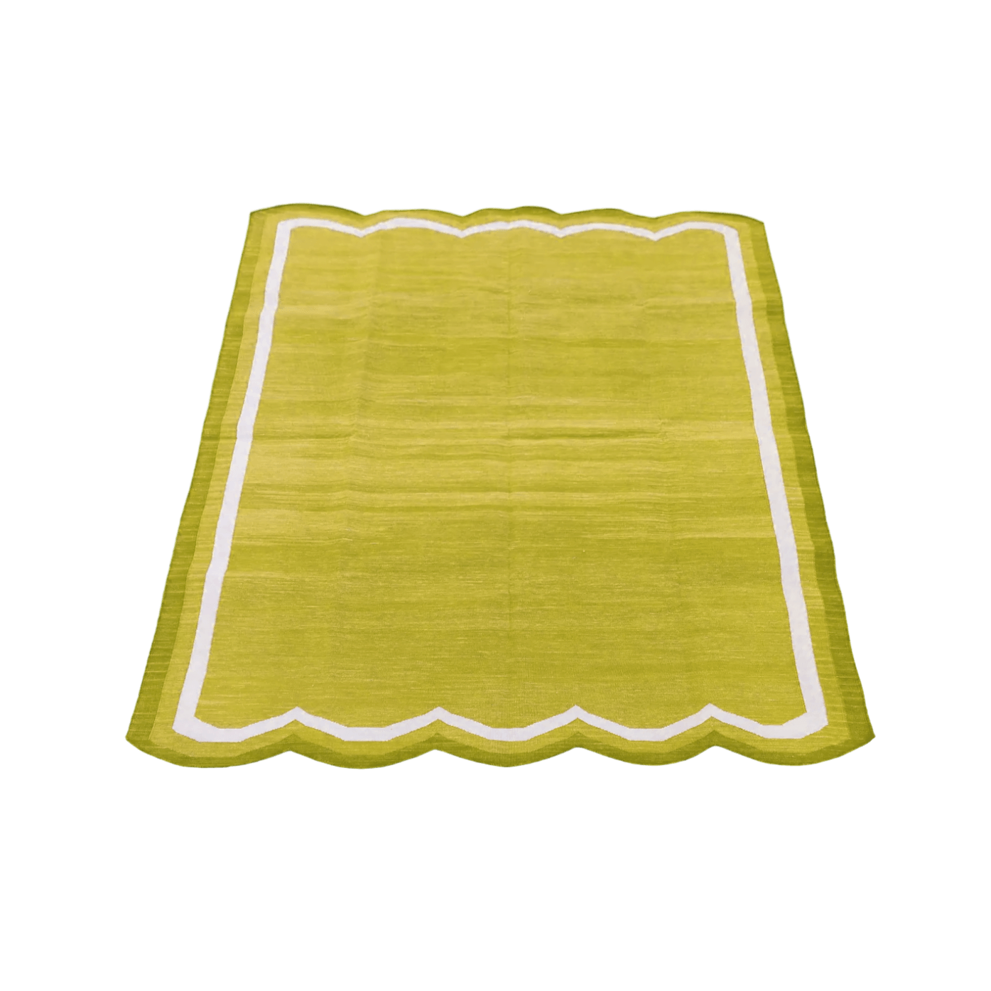 Maia Homes - Venta al por mayor Alfombra pequeña - Alfombra de algodón festoneada tejida a mano, color verde oliva0