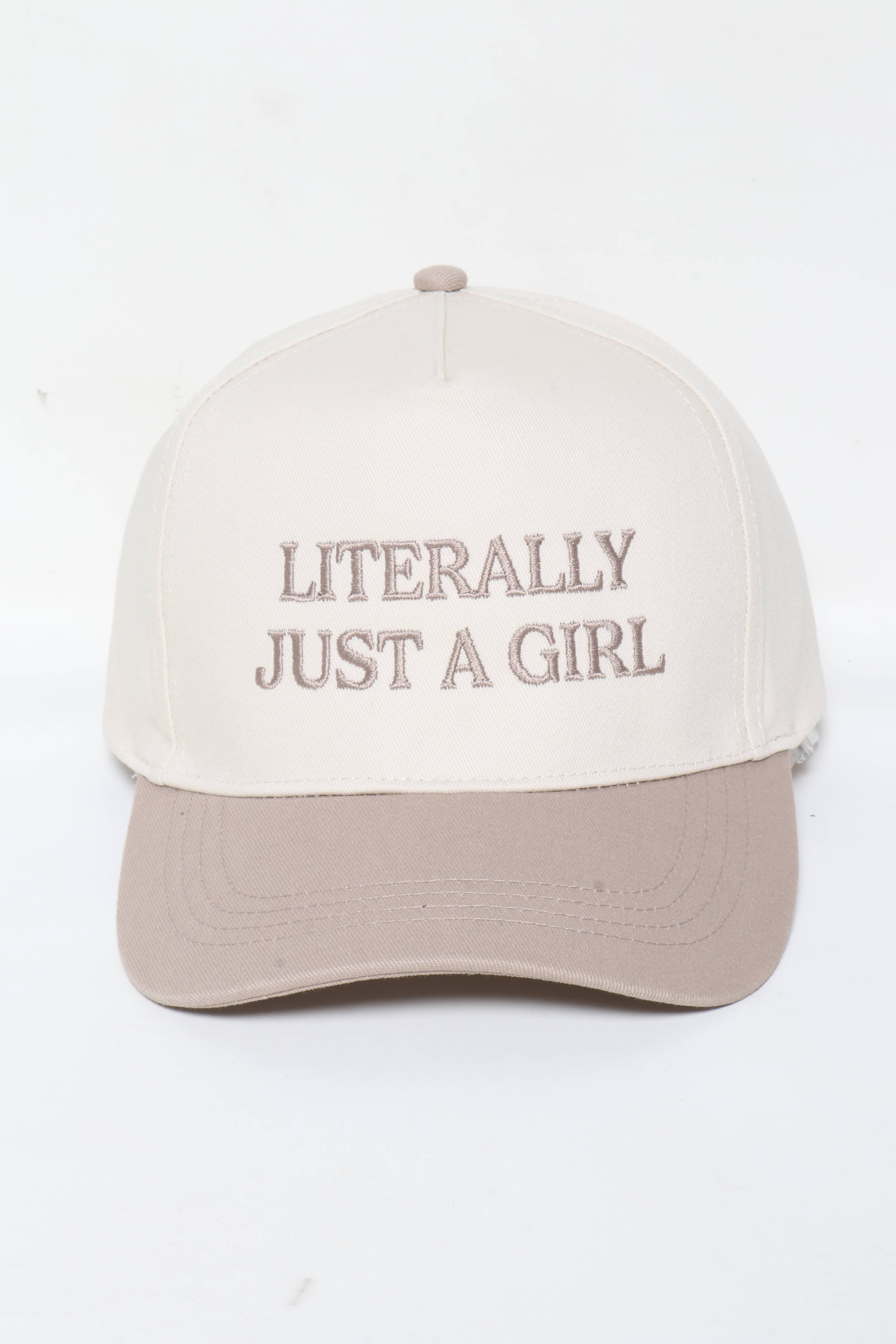 David And Young - Wholesale Baseball Cap - Women's - LITERALLY JUST A GIRL Embroidery Two Tone Baseball Cap1