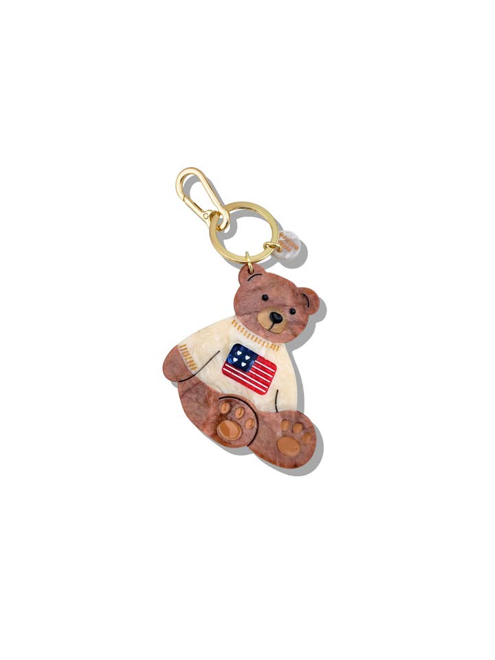Encanto de Mala + Porta-chaves de Urso Teddy Americana Pintado à Mão por atacado de Solar Eclipse