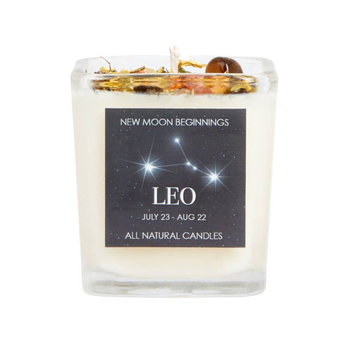 New Moon Beginnings - Wholesale Jar/Filled Candle - Zodiac Candles - Soy Candle - Astrology Crystal Candles17