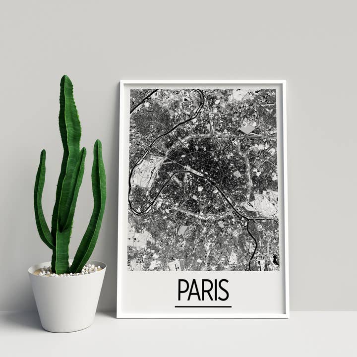 11" x 14" Paris Map Print - Art Deco Style for wholesale by ILIKEMAPS