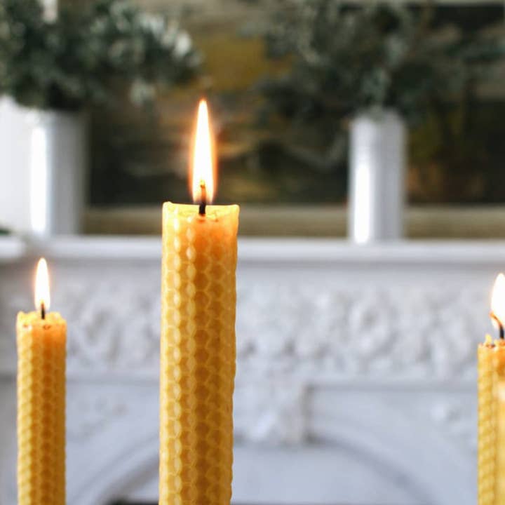 Beeswax Hand-rolled Dinner Candles for wholesale by Millbee