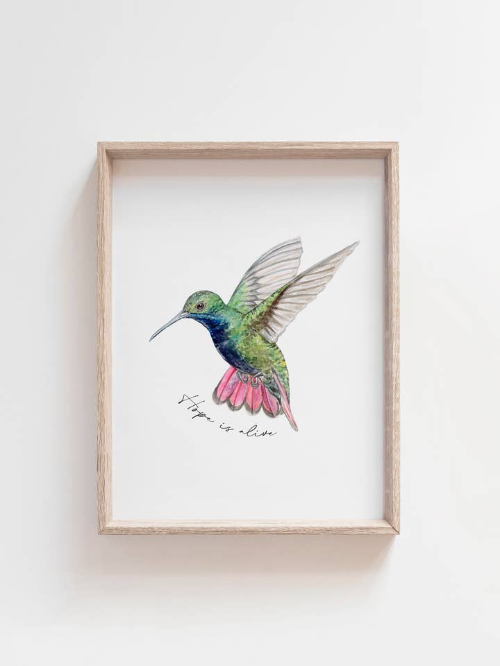 Stampa ad Acquerello di Colibrì | Arte da Parete con Uccelli per la vendita all'ingrosso da parte di Feed & Dwell