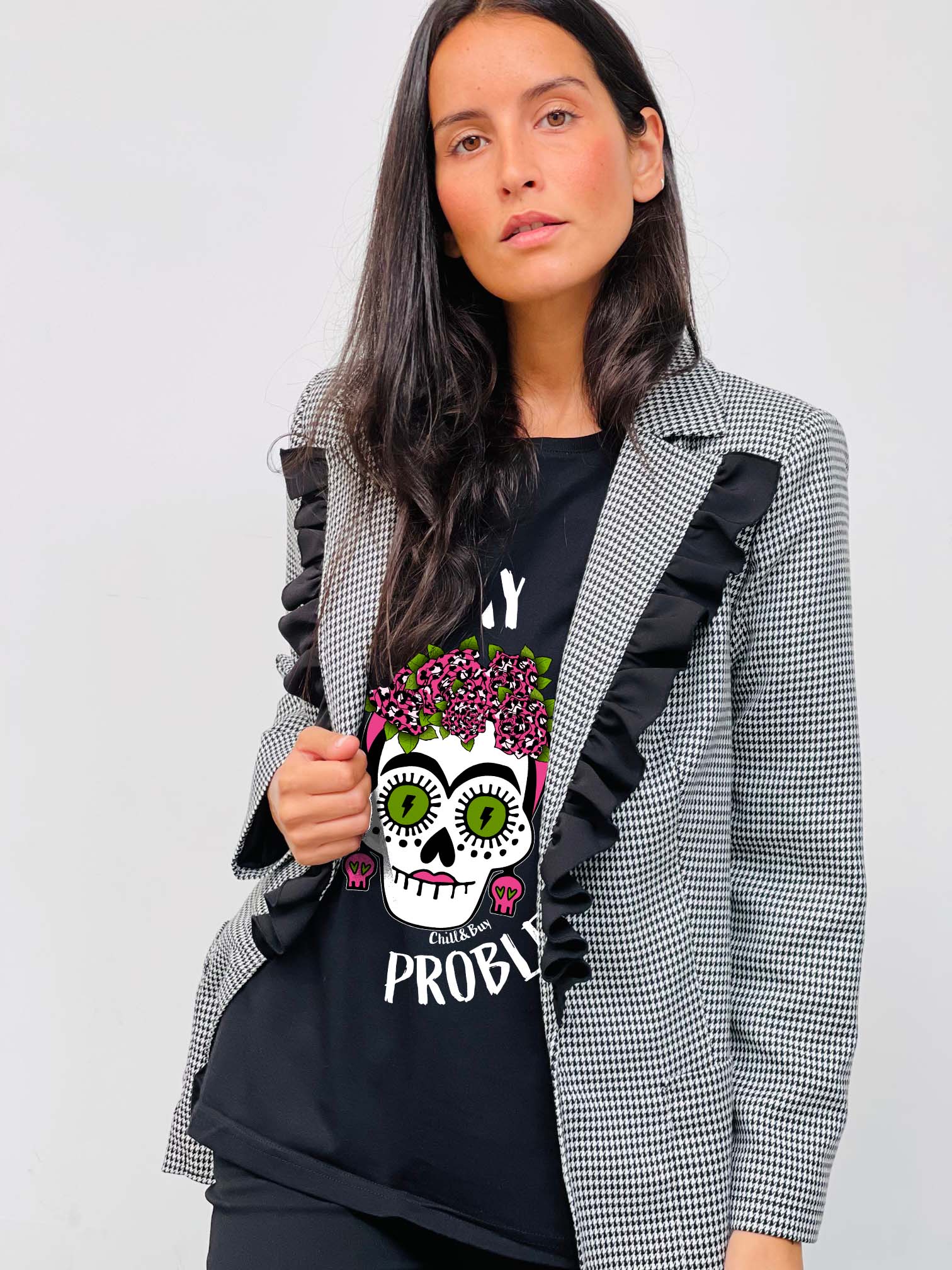 Chill&Buy - Wholesale Blazer - Women's - Katrina Rayo Houndstooth Blazer2