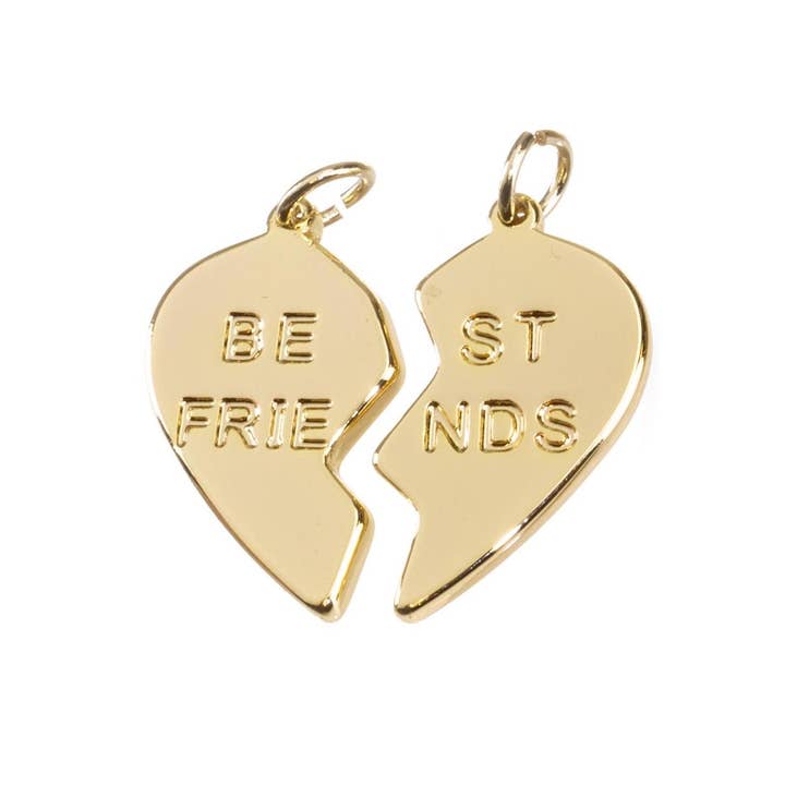 Zweiteiliges Herzanhänger-Set aus Gold für Sie und Ihn als Valentinstagsgeschenk für den Großhandel von Jewel Pledge