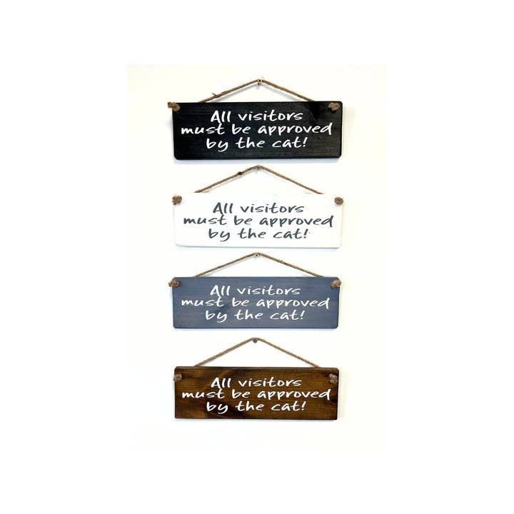 Todos os Visitantes devem ser aprovados para cães com sinal de madeira pendurado à mão por atacado de The Giggle Gift Company