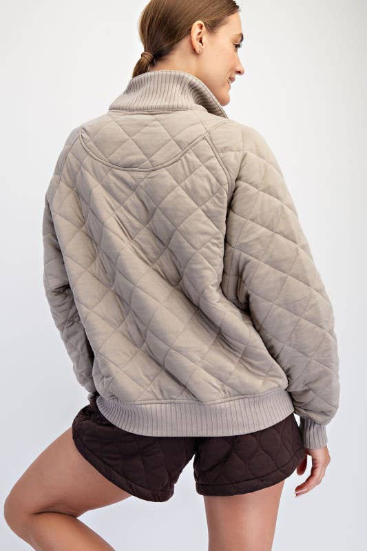 Sunday Morning - Venta al por mayor Sudadera - Mujer - T350037-Pulóver Acolchado de Manga Larga con Broches21