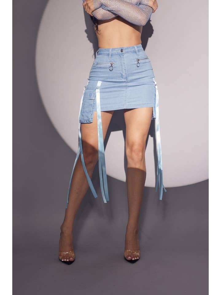 WFFS - Vente Jupe – femme - Minijupe Cargo en jean