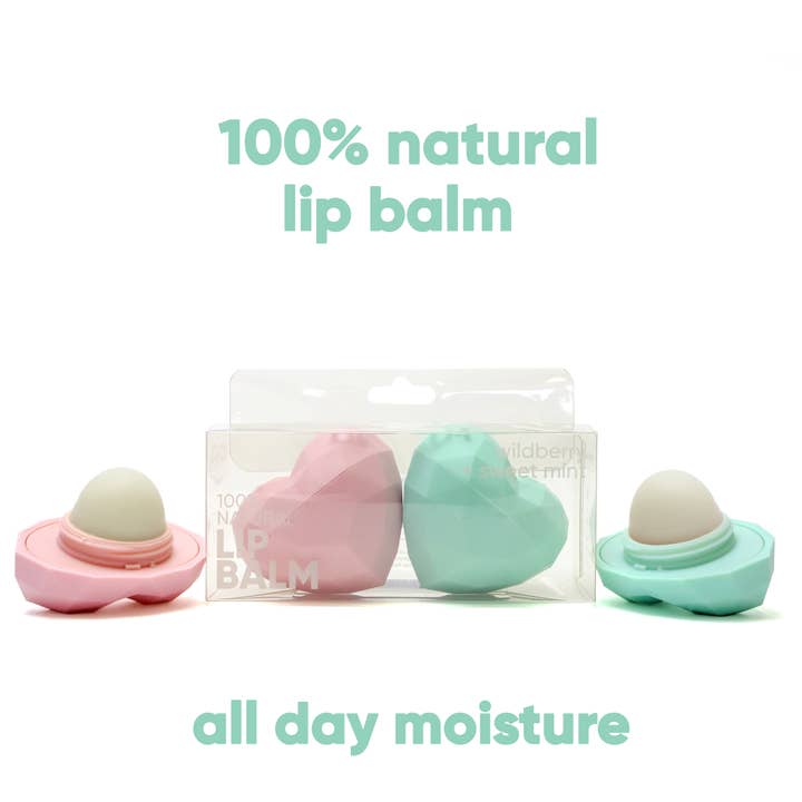 Rebels Refinery - Wholesale Lip Balm Set - CLIP STRIP 2 Pack Heart Lip Balm 100% Natural