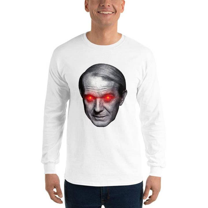 The Philosopher's Shirt – Großhandel T-Shirt mit Siebdruck – Herren – Gilles Deleuze mit Laseraugen - Langarmshirt7