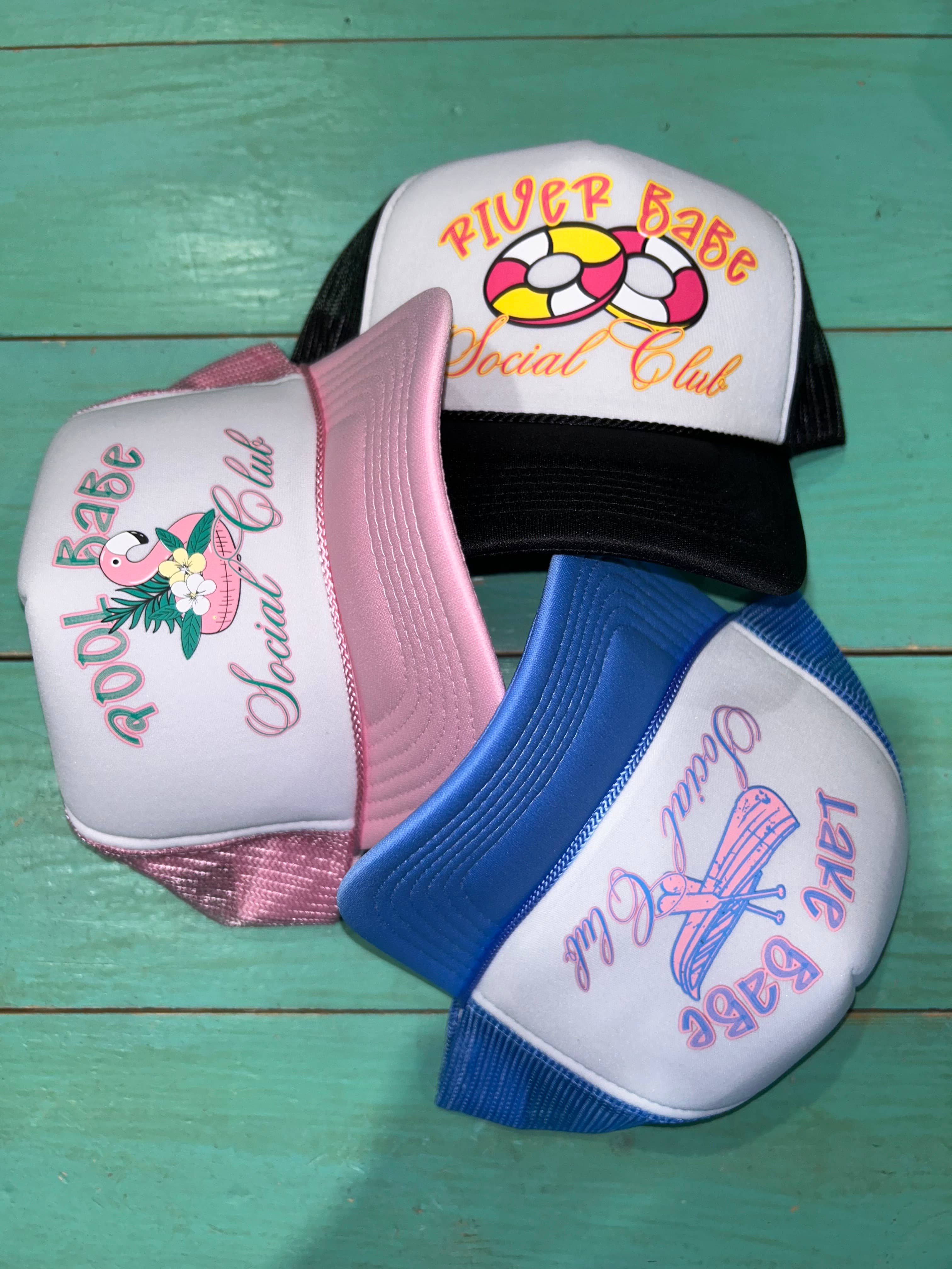 Vibes Hat Company – wholesale Trucker hat – Women’s – Lake Babe Social Club Trucker  | Summer Hat | Trending1