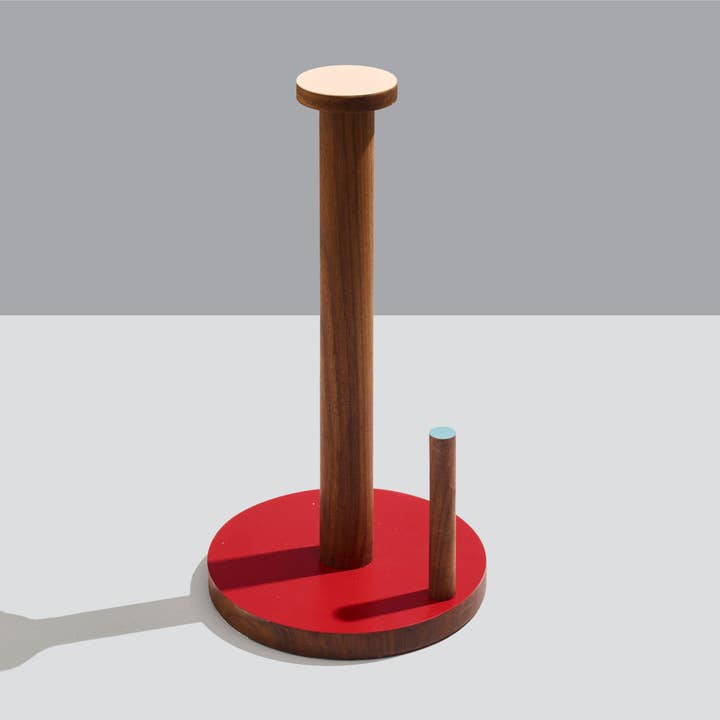 _04-the paper towel keeper - walnut/red for wholesale by ilan
