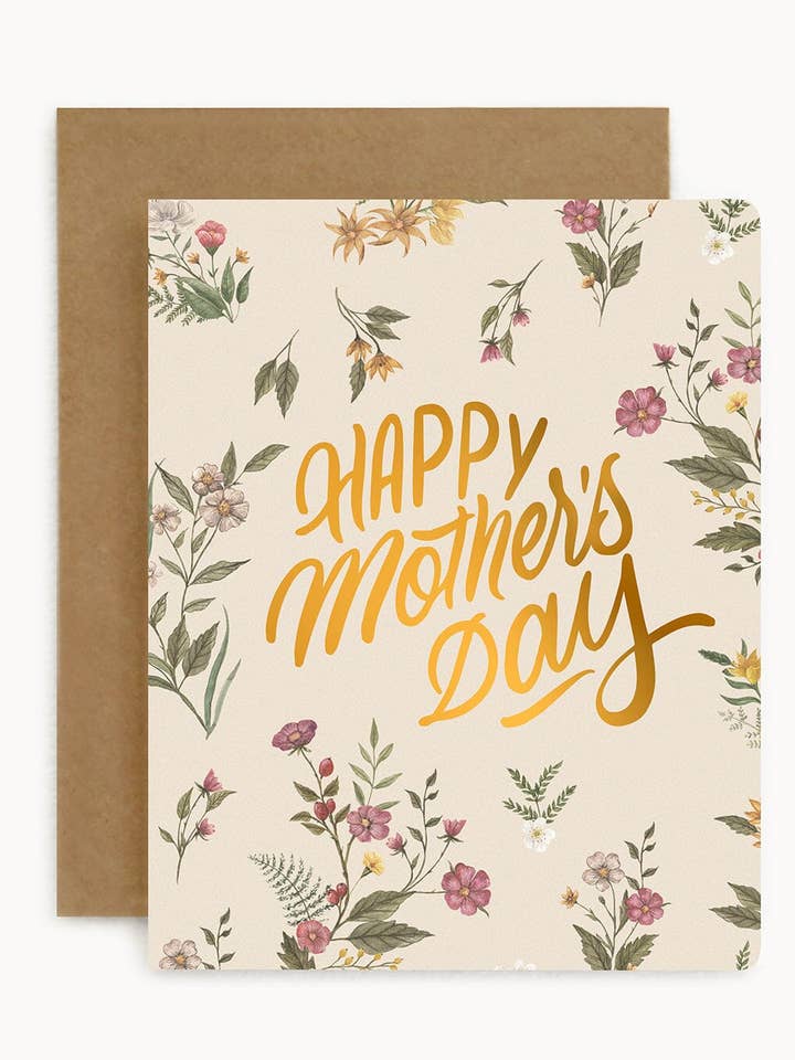 Joyeuse fête des mères (Florales) pour la vente par Bespoke Letterpress