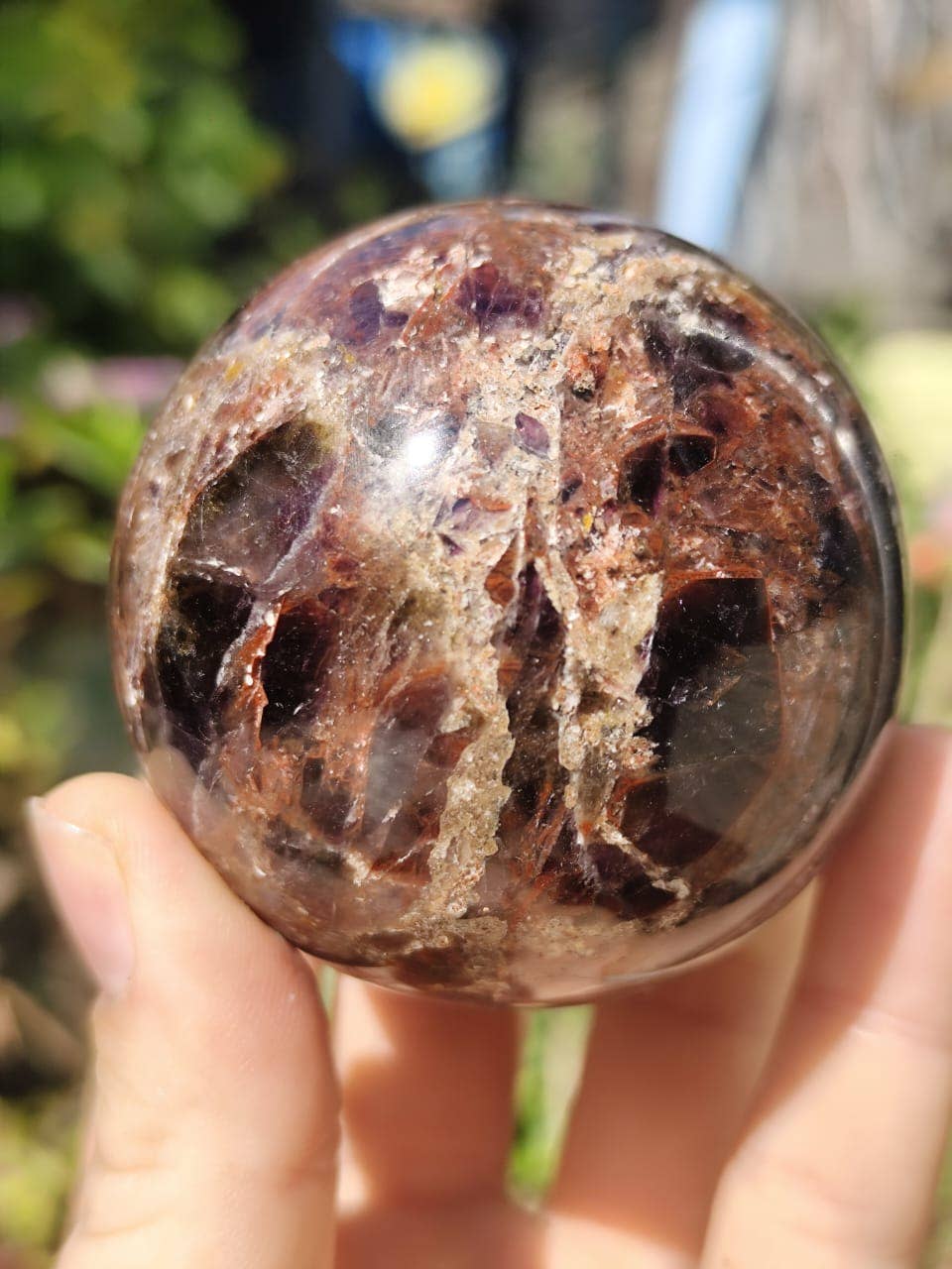 jiomind – wholesale Spiritual stone/crystal – Super 7 Quartz Crystal Sphere, Melody Stone, Sacred 7 Sphere7