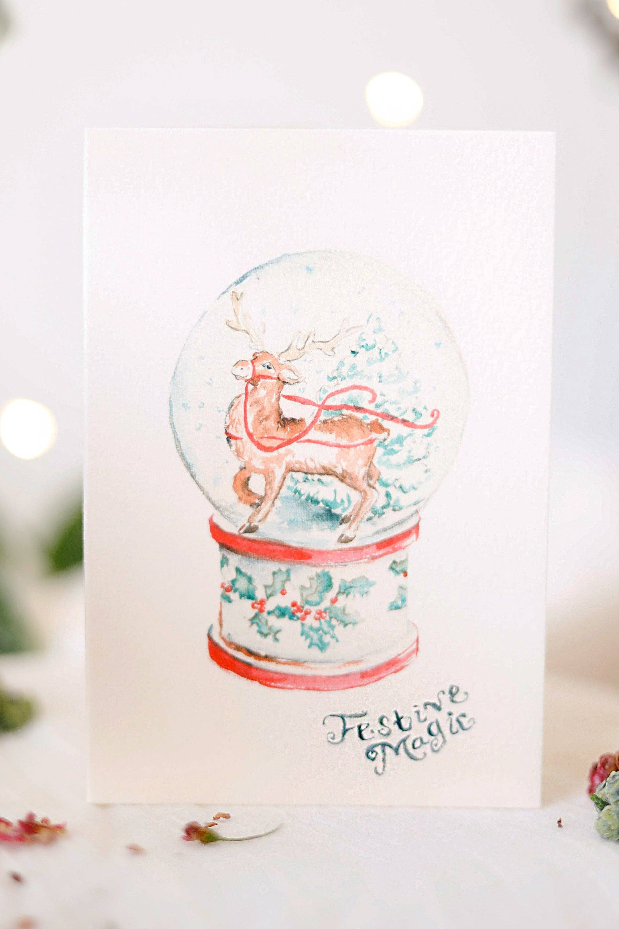 Sophie Amelia Creates – wholesale Christmas card – Snow globe Christmas card1