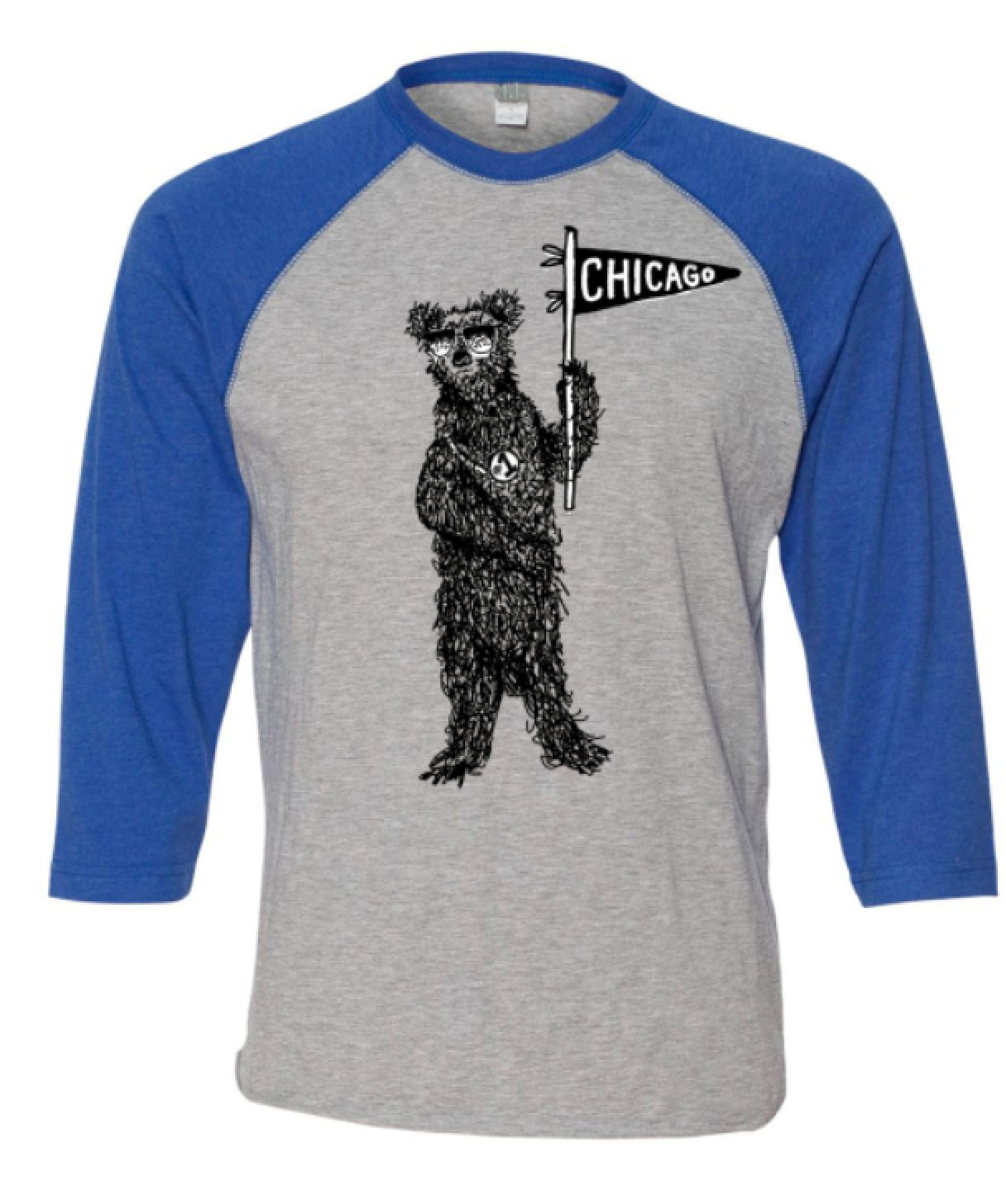 Megan Lee Designs - Wholesale Screen Printed T-Shirt - Unisex - Unisex : Chicago Bear Raglan Baseball Tee Free Shipping Cubs1