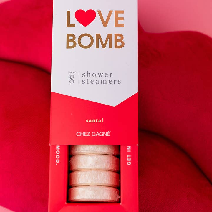 Chez Gagné - Wholesale Shower Steamer/Bomb - Love Bomb Shower Steamers - Santal - Set of 8 Tabs