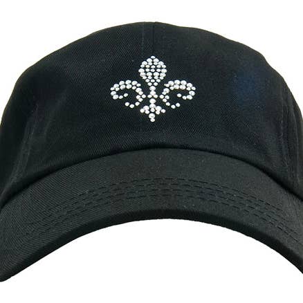 Rachel Cap with Crystal Fleur De Lis for wholesale by dolly mama designs, inc