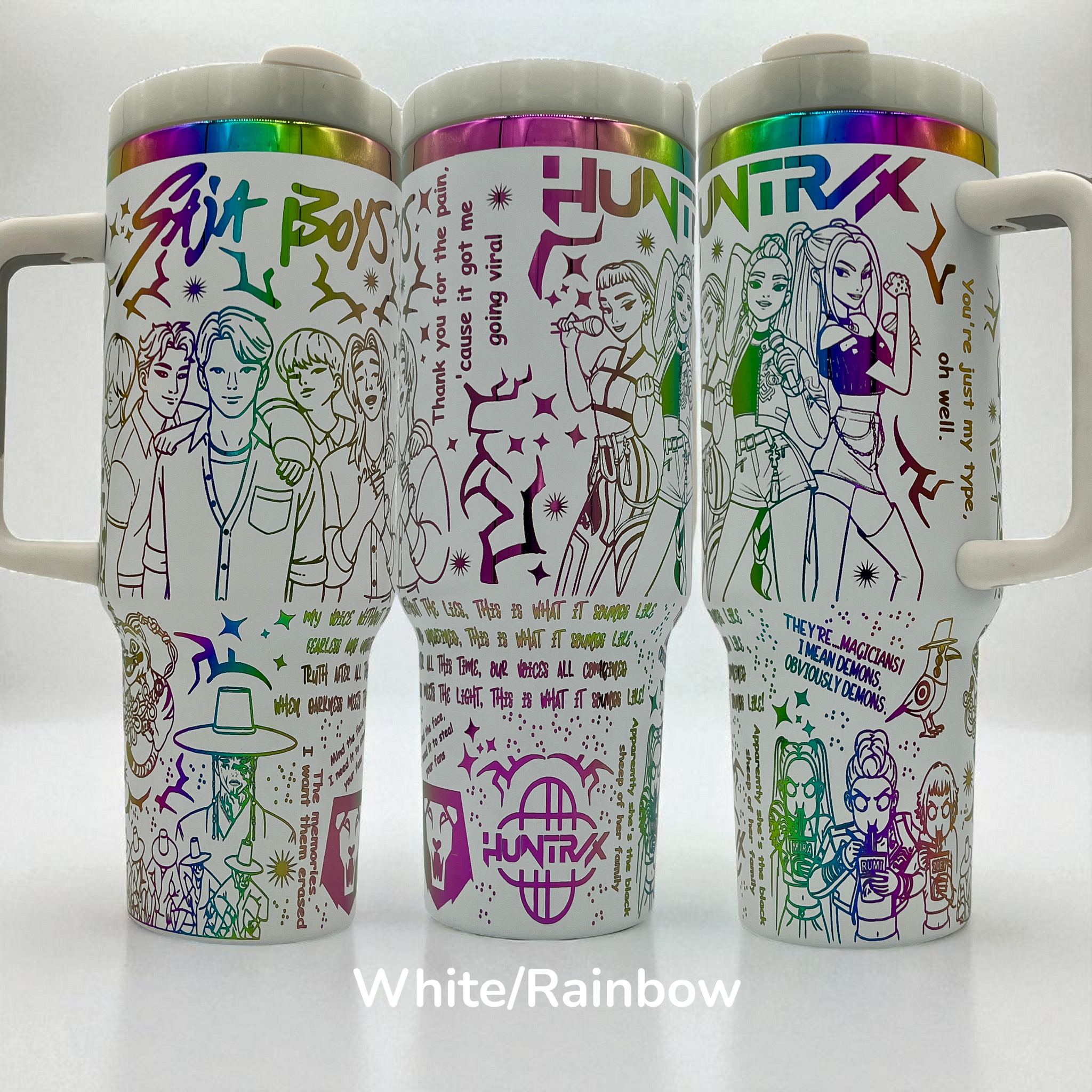 Crafty AF Studio - Wholesale Insulated Mug/Tumbler - 40oz KPop Demon Hunters Laser Engraved tumbler V2 | Huntrix | Saja Boys | k pop6