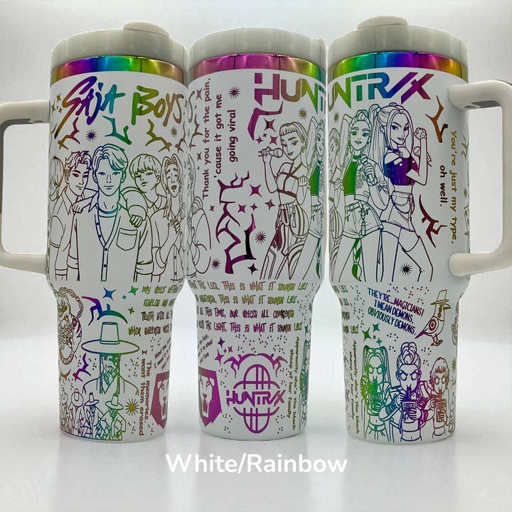Crafty AF Studio - Wholesale Insulated Mug/Tumbler - 40oz KPop Demon Hunters Laser Engraved tumbler V2 | Huntrix | Saja Boys | k pop0