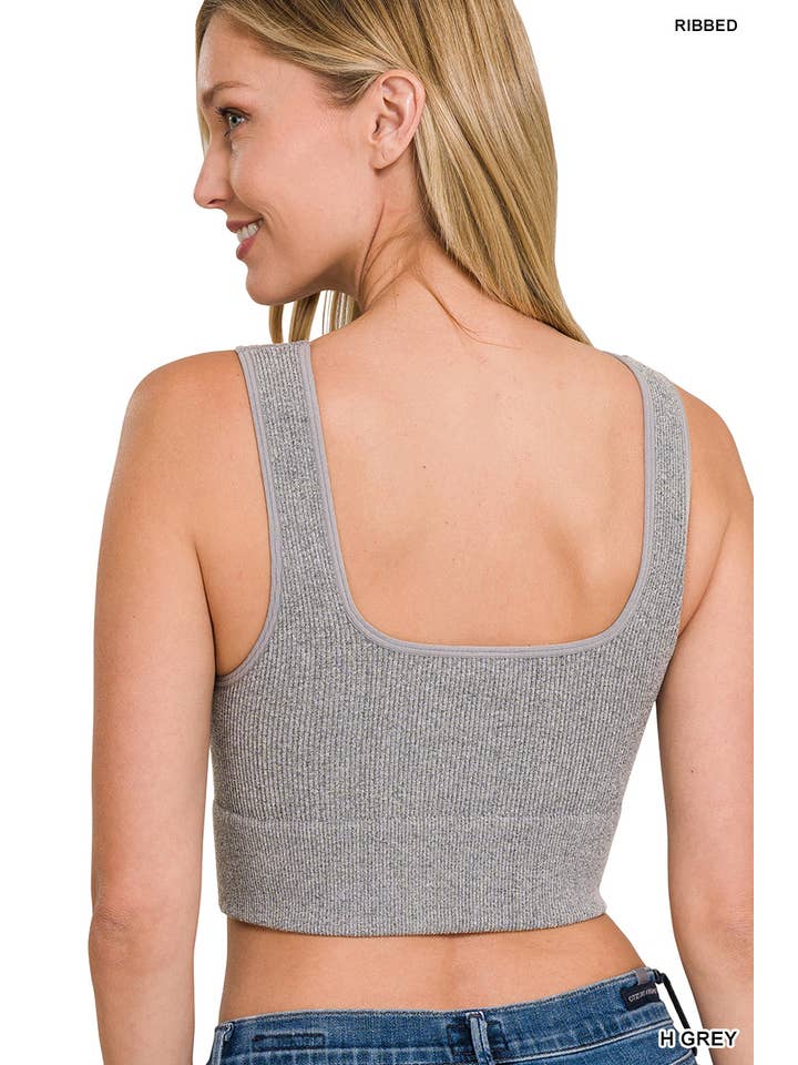 Vanilla Monkey - Wholesale Tank Top - Women's - Ribbed Square Neck Cropped Tank Top