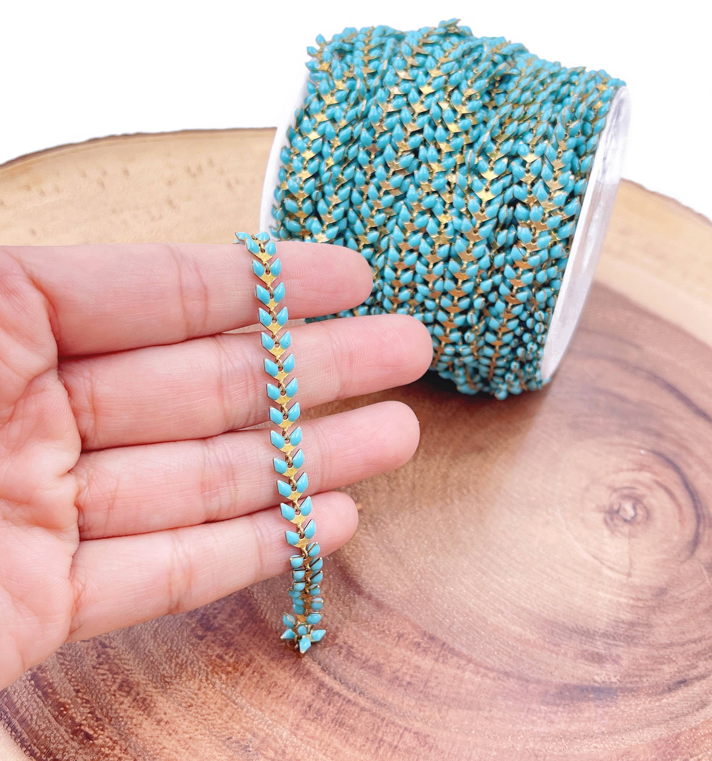 Beads Creation - Wholesale Link & Chain Necklace - Enamel Paperclip & Chevron Link & Chain Necklace by Foot5