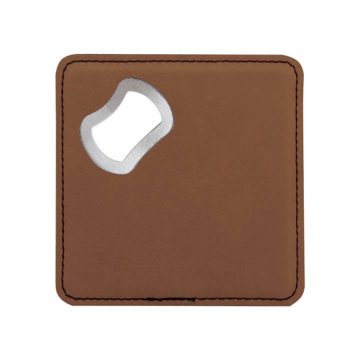 The Rural Home - Wholesale Coasters - 4" x 4" Square Leatherette Bottle Opener Coaster