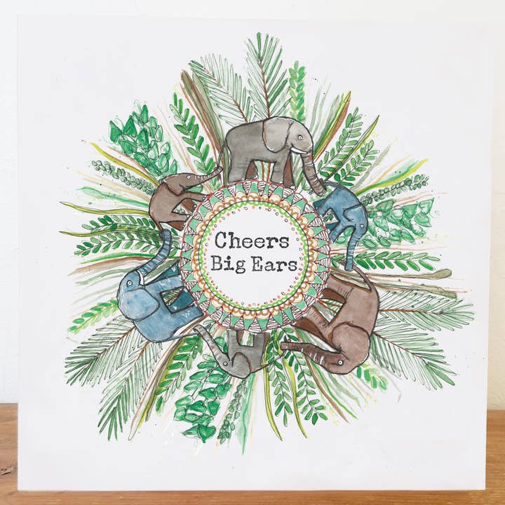 Elefant takkort, Skål store ører for engroshandel hos Nicole Lawson Studio