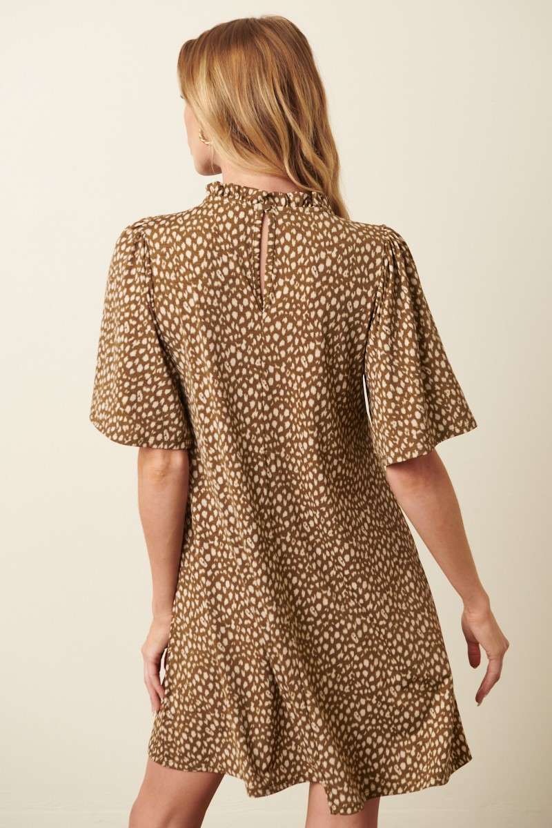 mittoshop - Wholesale Dress - Women's - ANIMAL PRINT RUFFLE MOCK NECK MINI DRESS4