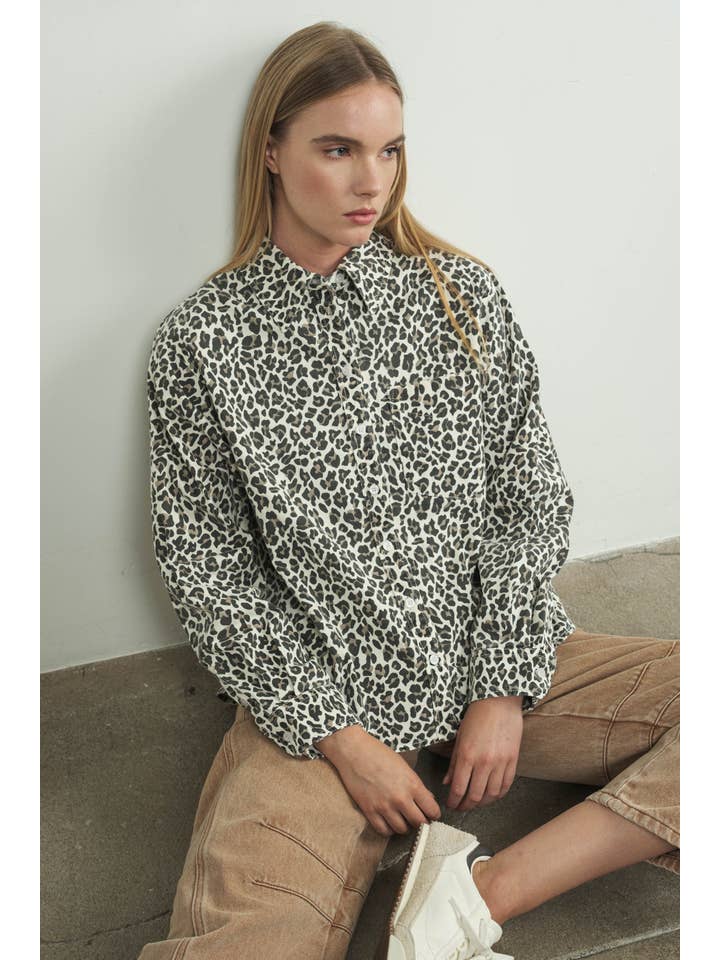 MAT3036 LEOPARD PRINT DENIM SHIRTS for wholesale on Faire