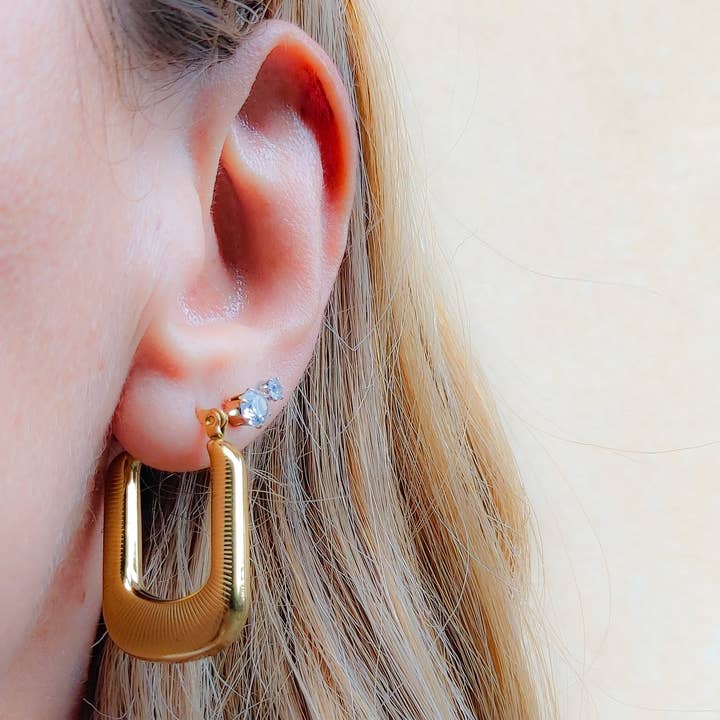 Daemon srls – wholesale Hoop-örhängen – CASSANDRA fyrkantiga hoops ~ Örhängen i ROSTFRITT STÅL4