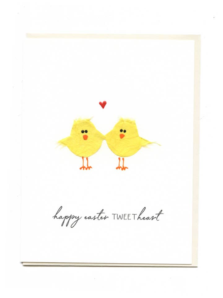 "Happy Easter Tweetheart" 2 Yellow Birds for wholesale by FLAUNT HANDMADE CORRESPONDENCES