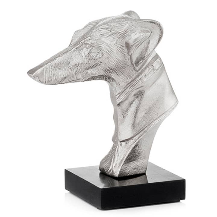 Aluminum Hound Bust Tabletop Decor for wholesale by Modern Day Accents