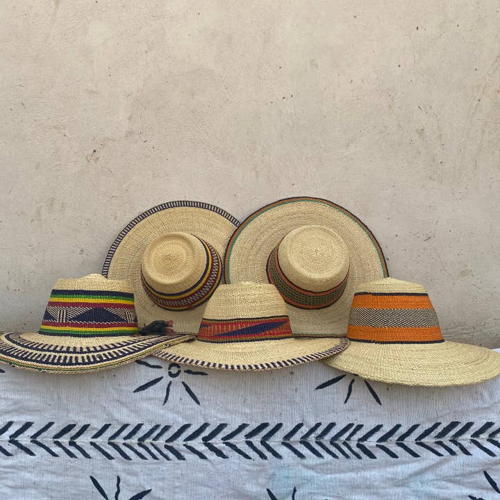 ARA BOLGA BASKETS LLC - Wholesale Straw Hat - Women's - Bolga/Ghana Hat / Handmade Hat (Copy)2