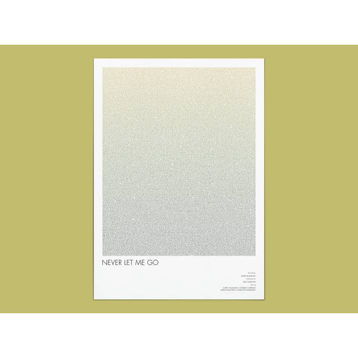 Never Let Me Go filmposter voor wholesale door Fade Out Prints