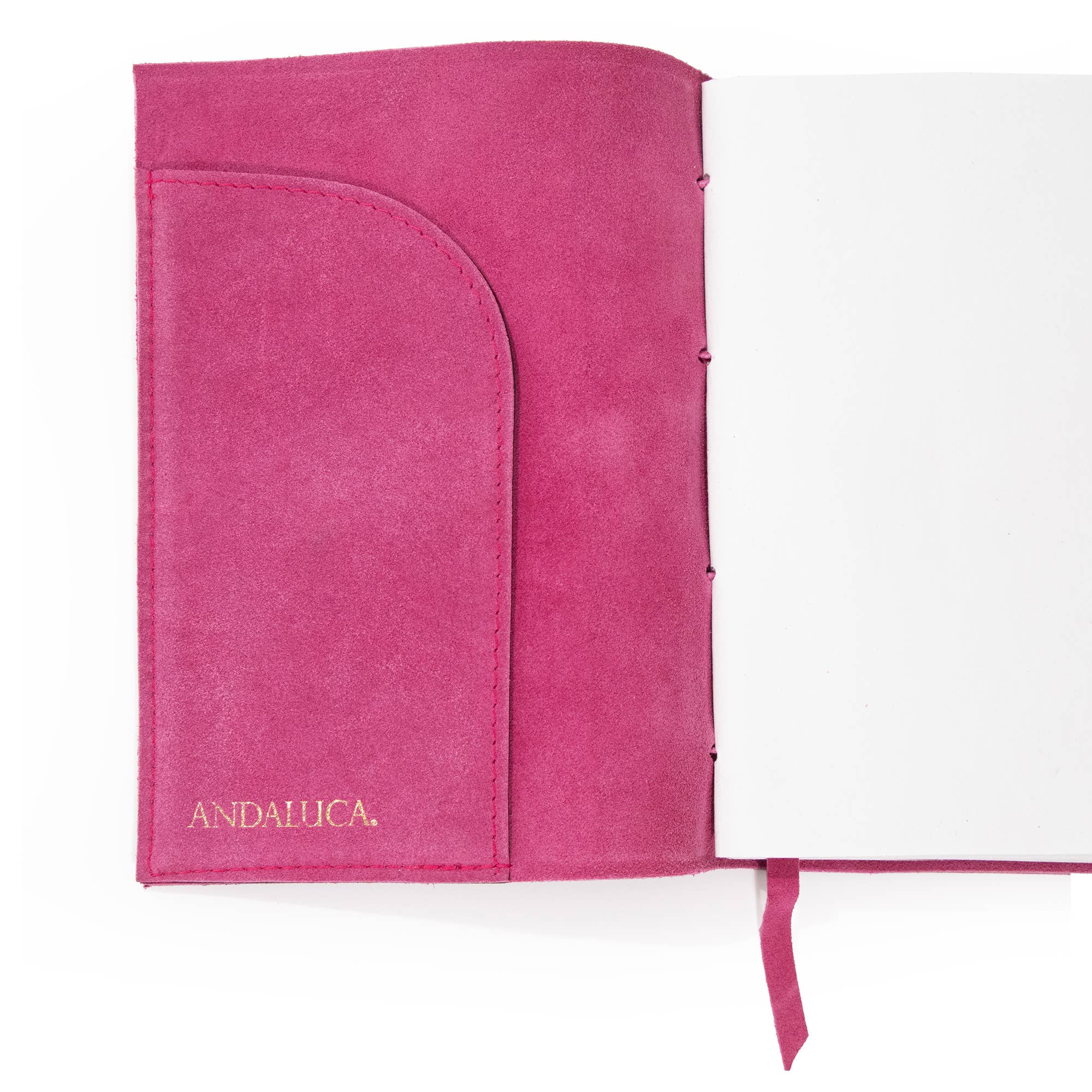 Andaluca - Wholesale Journal/Diary - Fuchsia Suede Journal w/ Organic Cotton Paper: Large3