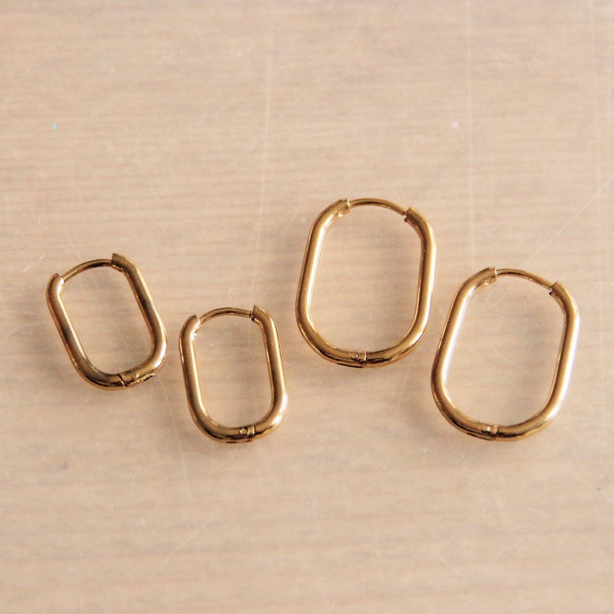 Bazou - Wholesale Hoop Earrings - Stainless steel creole oval 21mm "basic" - gold3