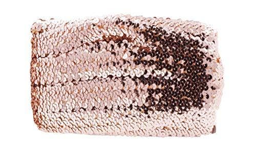 Mandala Crafts – Engroshandel Håndværk forsyninger – Mandala Håndværk Elastisk Paillet, Flad Glitter Stretch Bling Paillette Stof Bånd, Metallisk Applikation Trim Blonder til Kjole Pynt, Pandebånd48