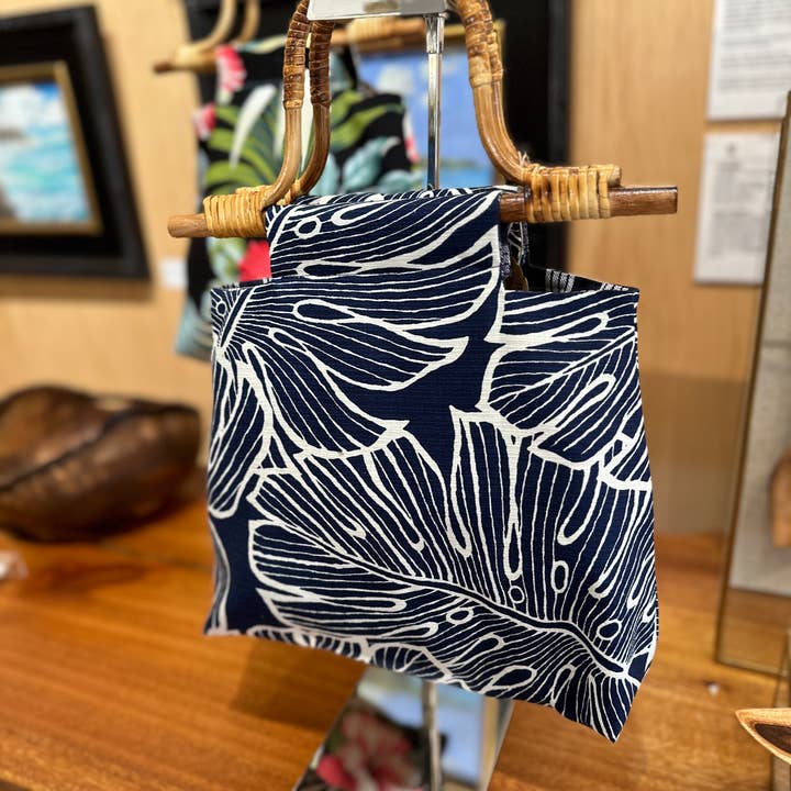 Handmade Aloha Kauai – Sacola - Mulher por atacado – Saco de mão artesanal em tecido de lã havaiano com alças de bambu3