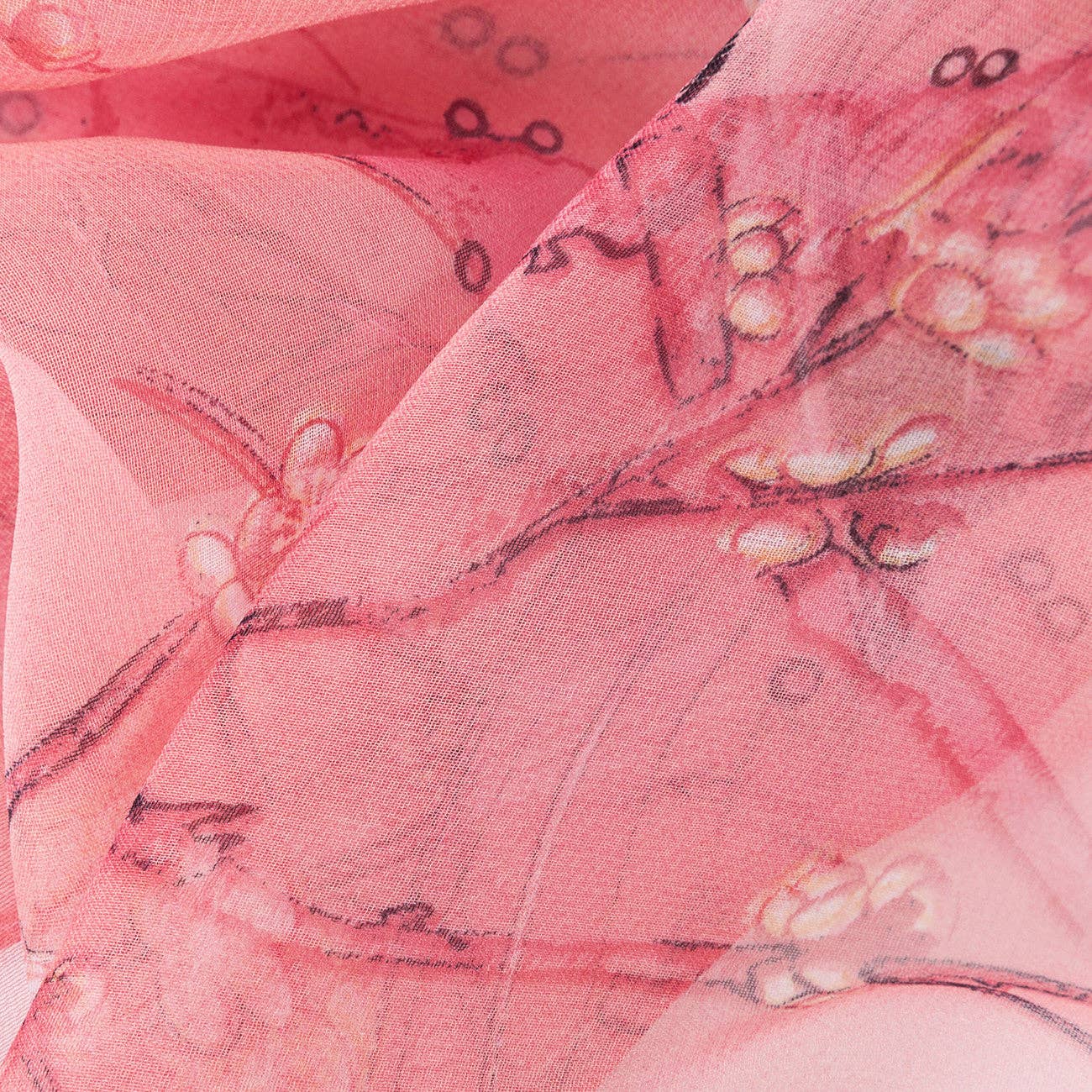 SignareArt - Wholesale Scarf - Women's - SC-Chiffon Bird Blossom Peach | Chiffon Scarf4