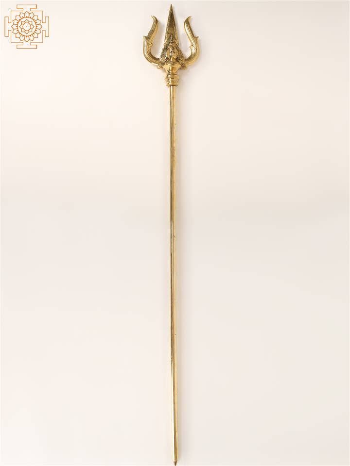 Lord Shiva'S Trishul in der Größe 63 Zoll aus Messing | Hergestellt in Indien für den Großhandel von Exotic India Art