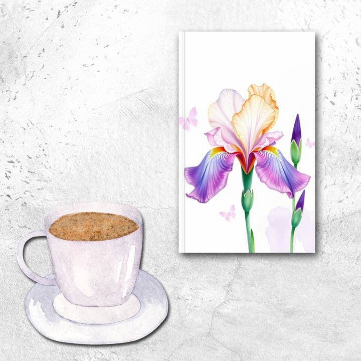Taccuino Tascabile Senza Linee Iris e Farfalle per la vendita all'ingrosso da parte di Gilded Iris Designs, LLC