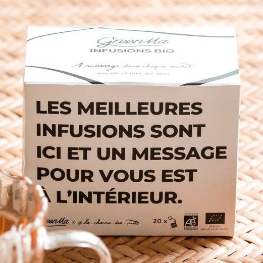 DOOS MET 20 ZAKJES BIOLOGISCHE INFUSIES voor wholesale door GreenMa